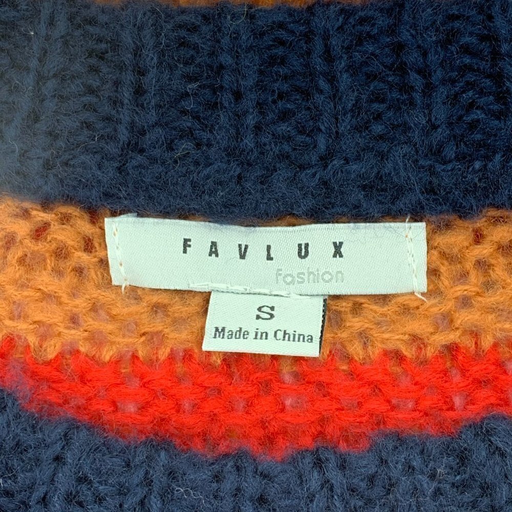 Favlux Multicolor Striped Oversized Knit Sweater - Picture 4 of 7